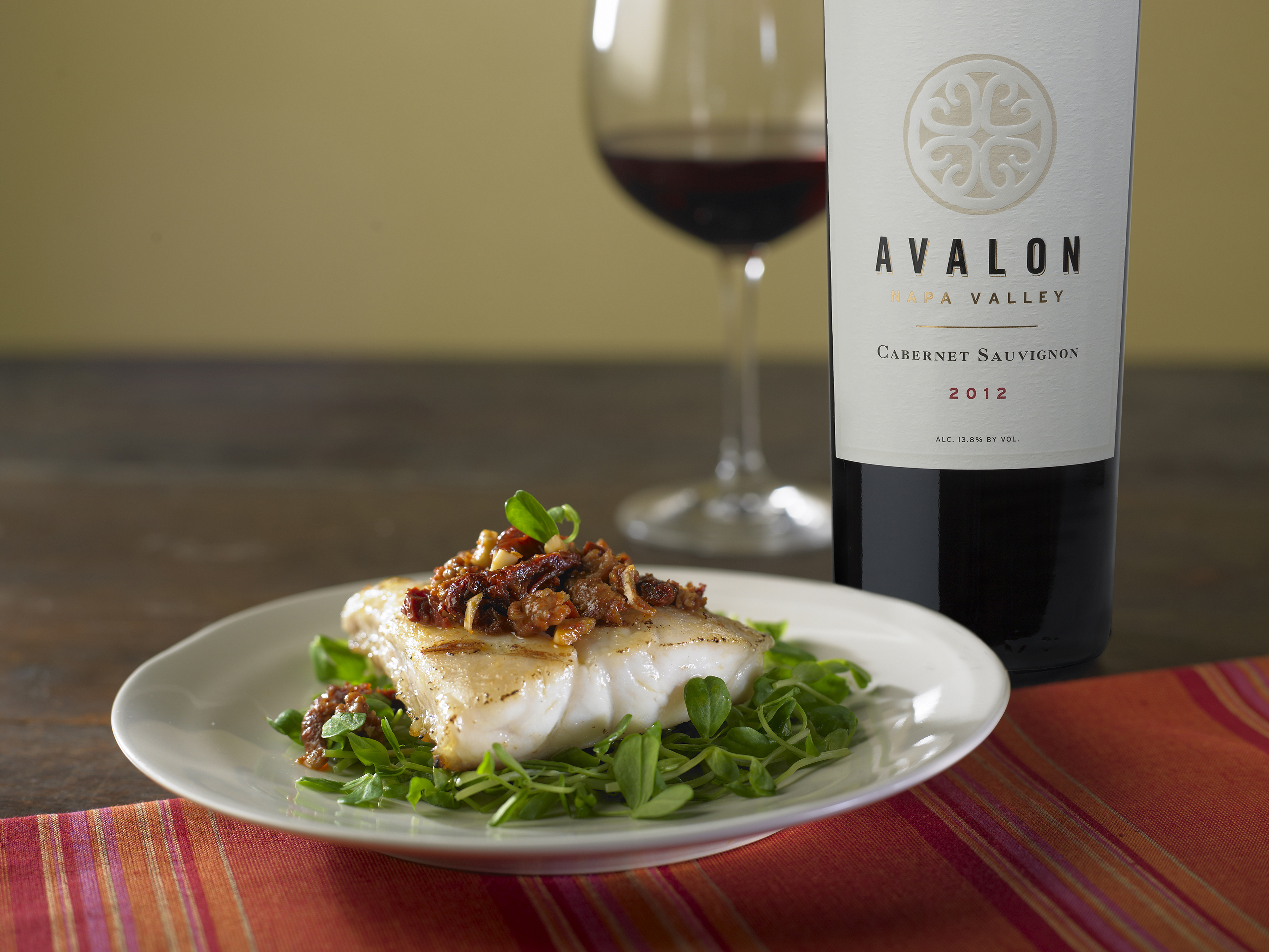 Striped Bass with Chorizo Salsa Avalon Winery